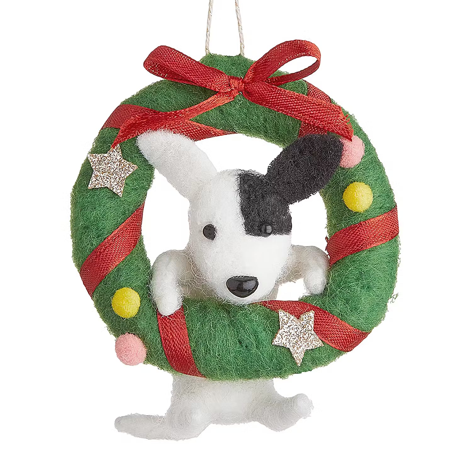 Baumanhänger HANG ON Hund mit Kranz