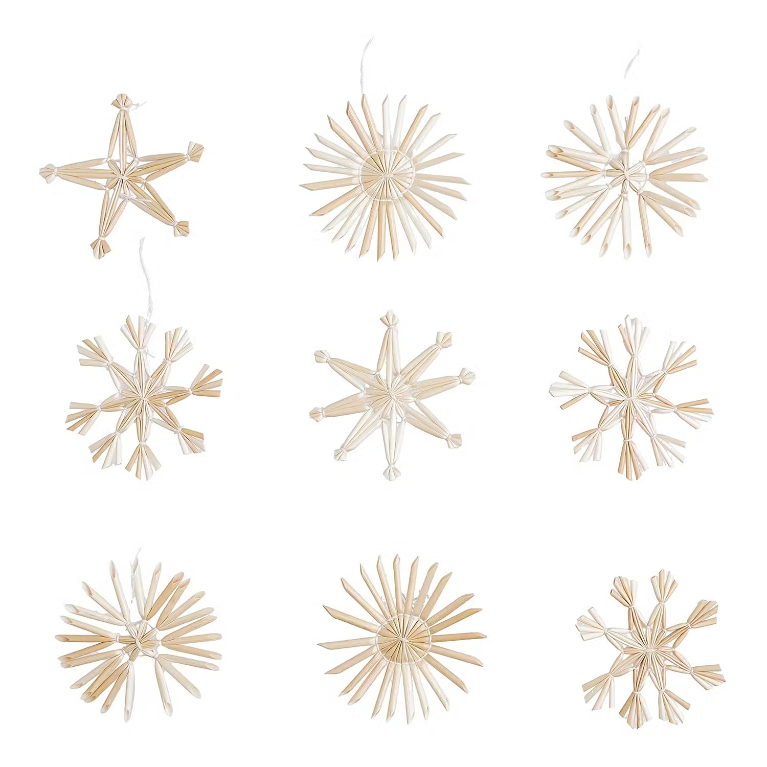 X-MAS Baumanhängerset Strohsterne 36-tlg.