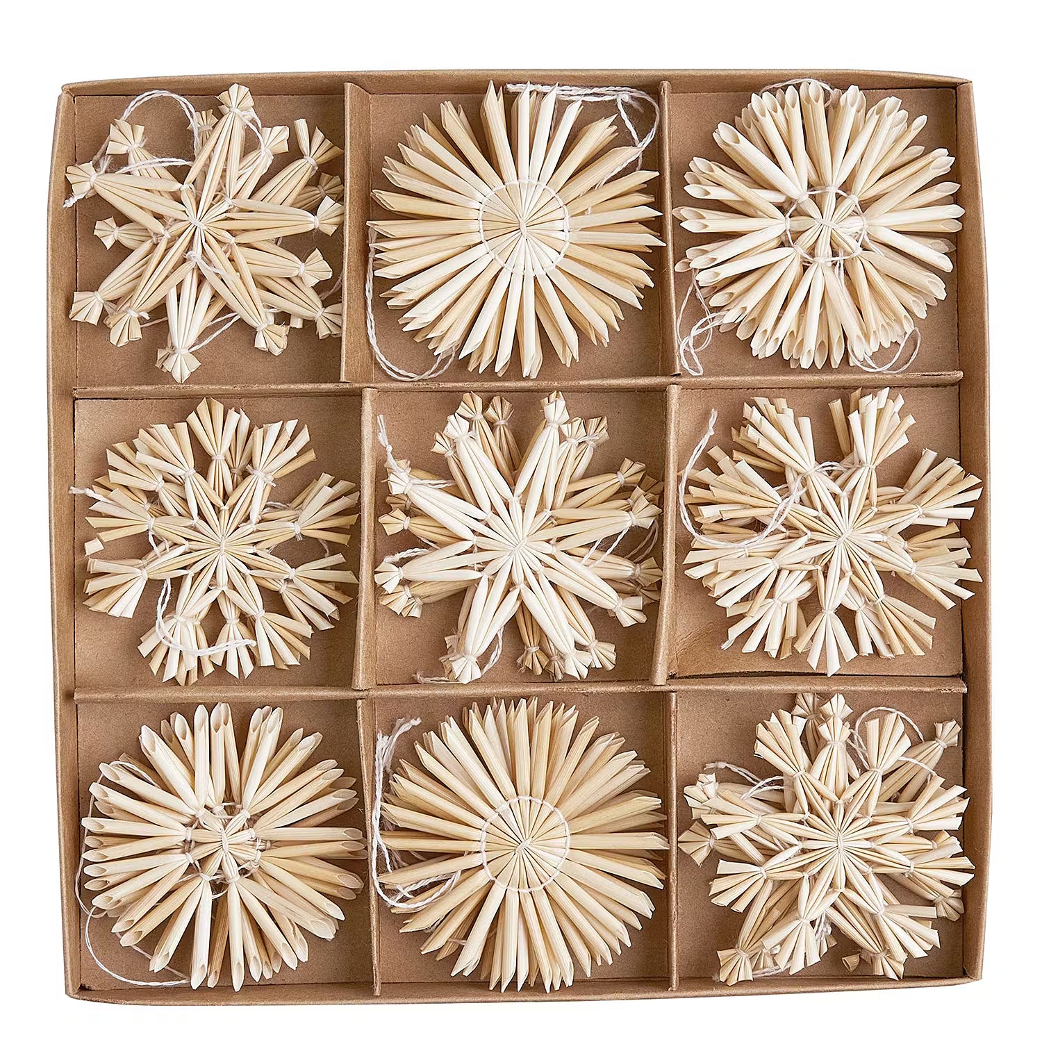 X-MAS Baumanhängerset Strohsterne 36-tlg.