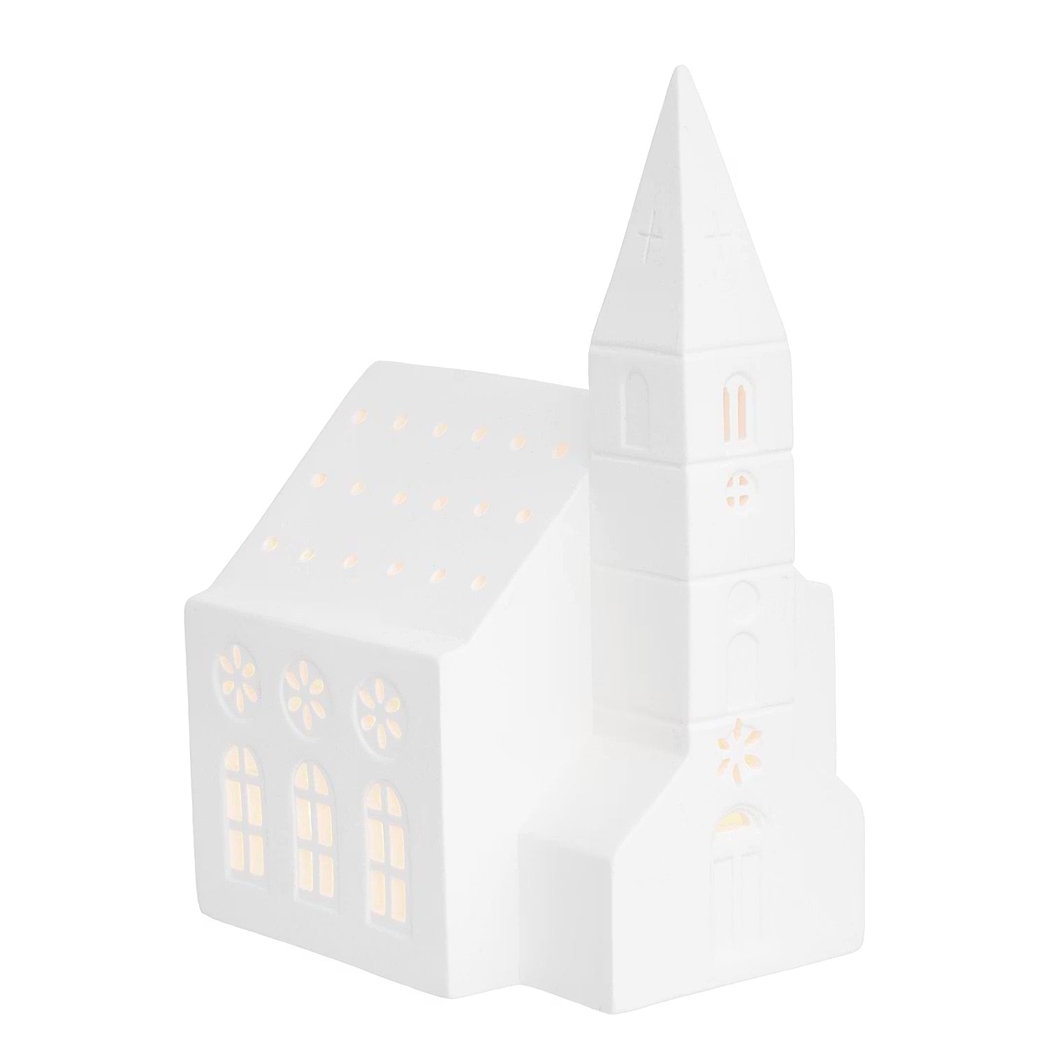 Teelichthaus WHITE CHRISTMAS Kirche