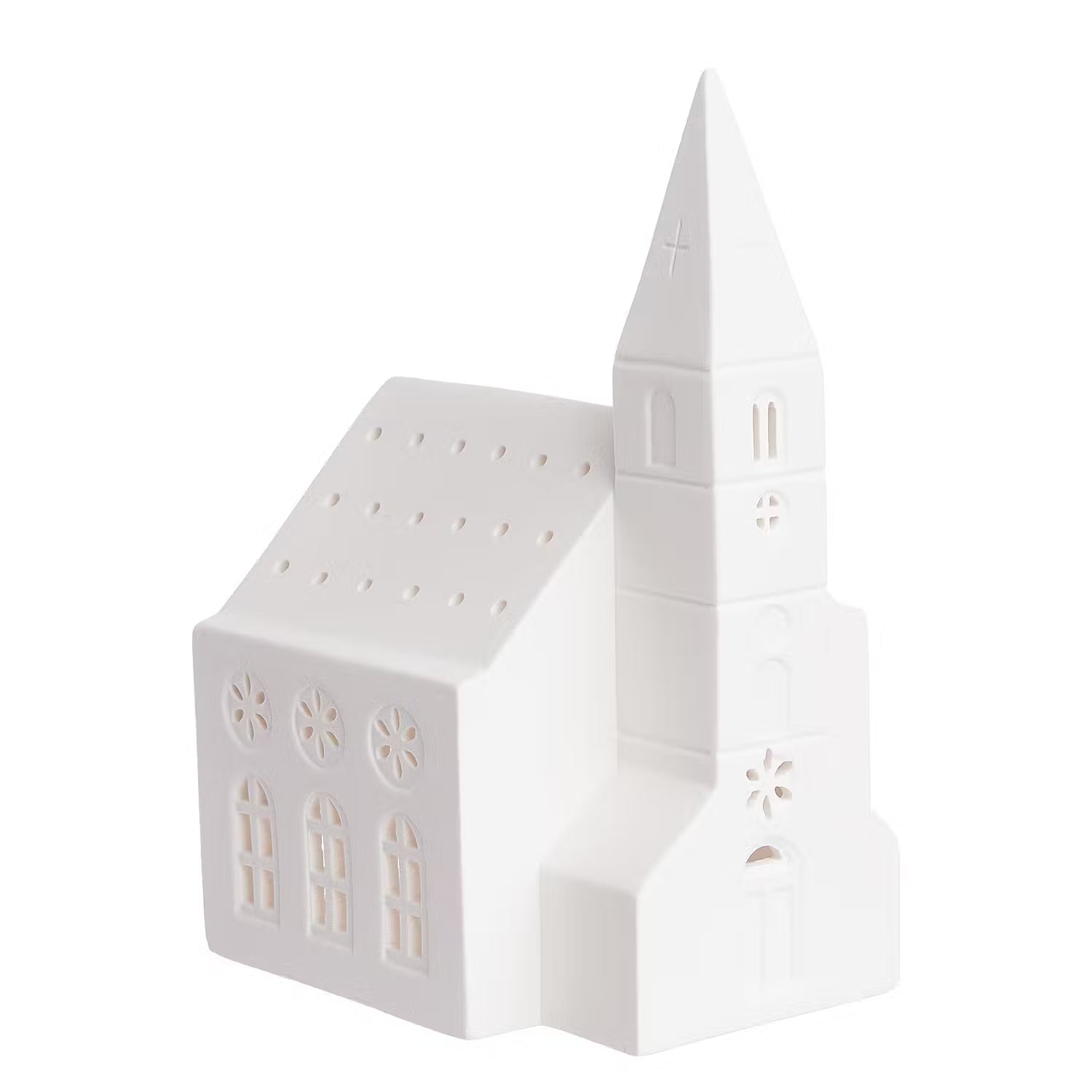 Teelichthaus WHITE CHRISTMAS Kirche
