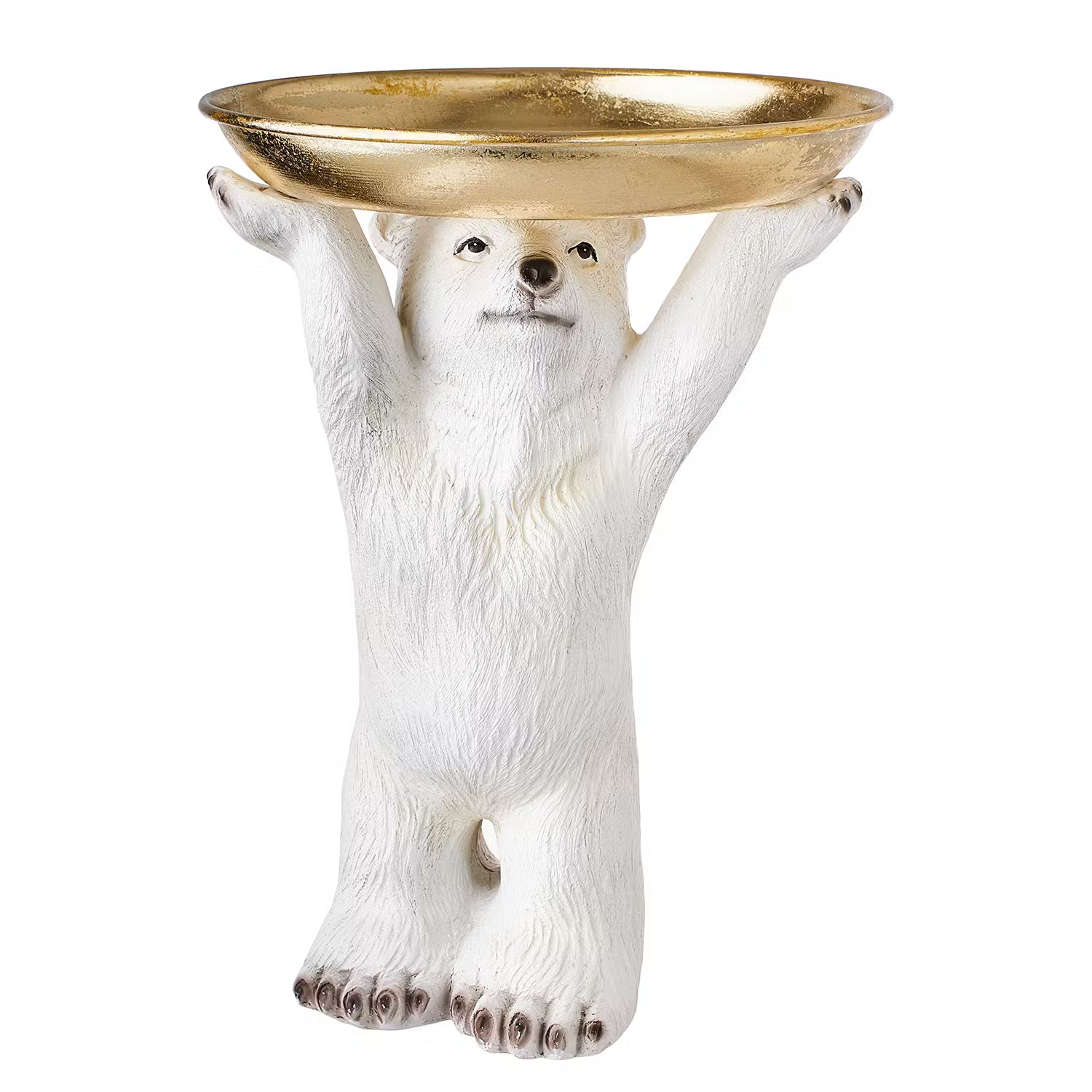 Deko-Statue OSWALD Eisbär mit Teller