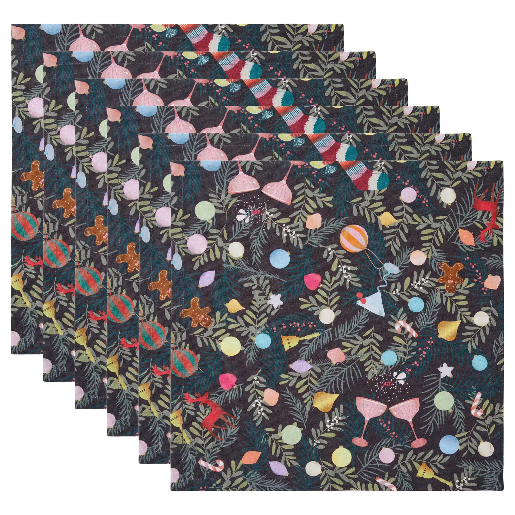 CHRISTMAS CHEERS Serviette 6er-Set