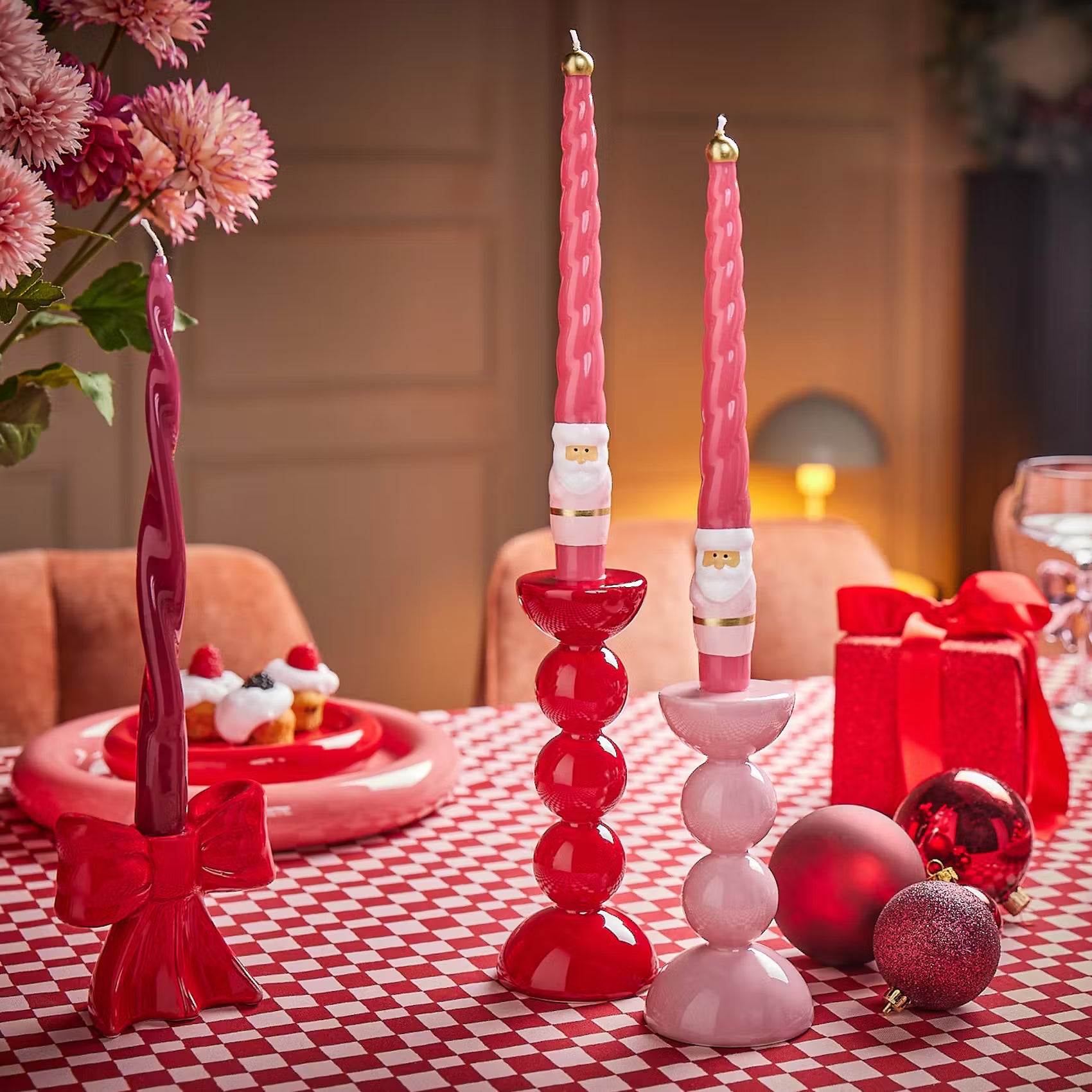 Stabkerze TWISTED Santa 2er-Set