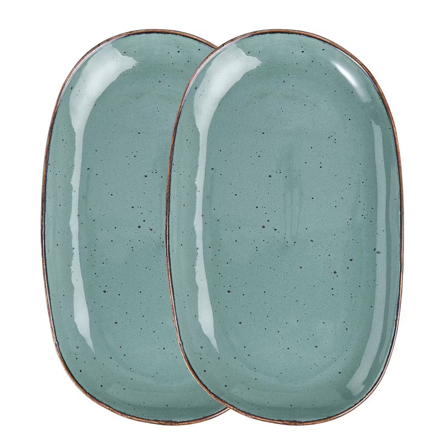 FINCA Servierplatte 2er-Set - Porzellan - Blau - 7,2cm x 20,5cm x 33,5cm