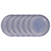 RETRO Essteller 6er-Set - Porzellan - Blau