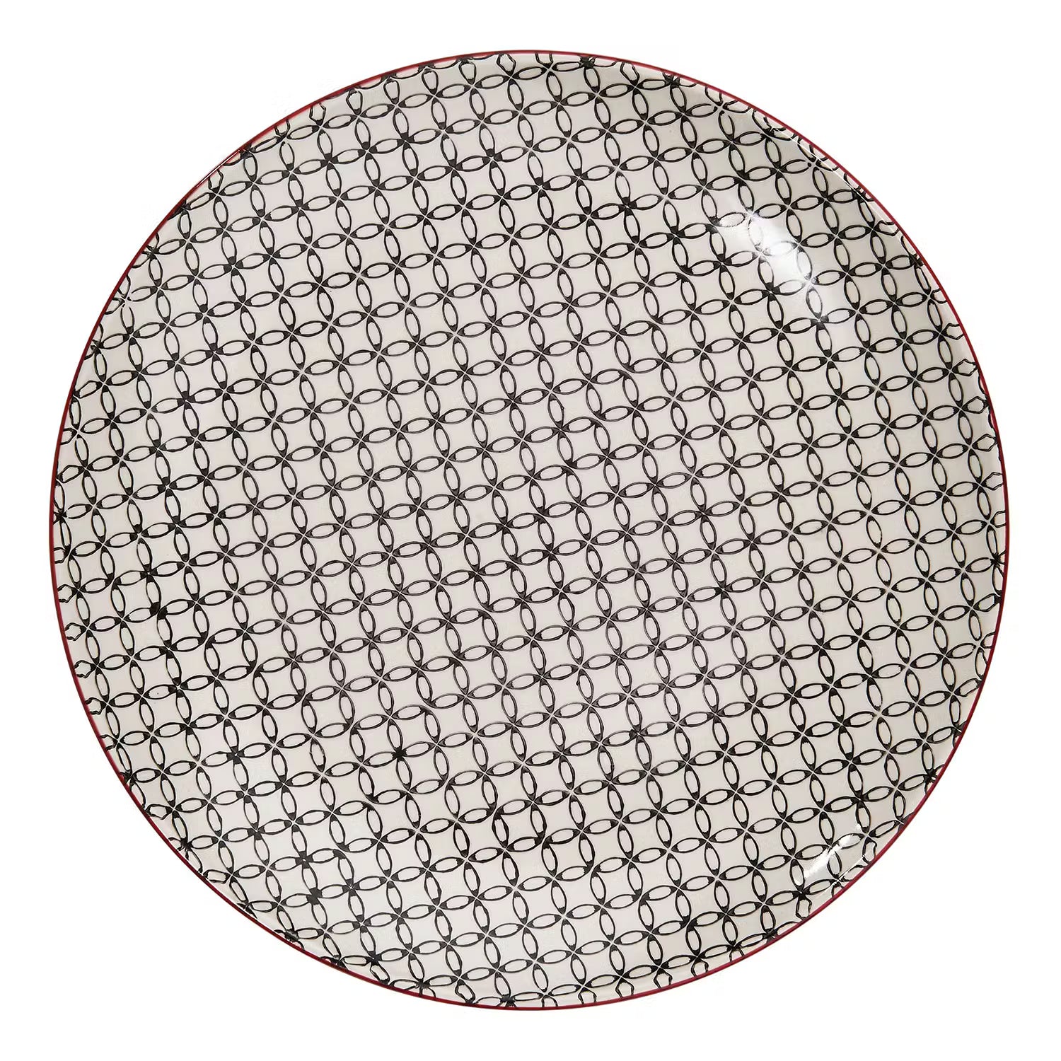 RETRO Essteller 6er-Set - Porzellan - Schwarz