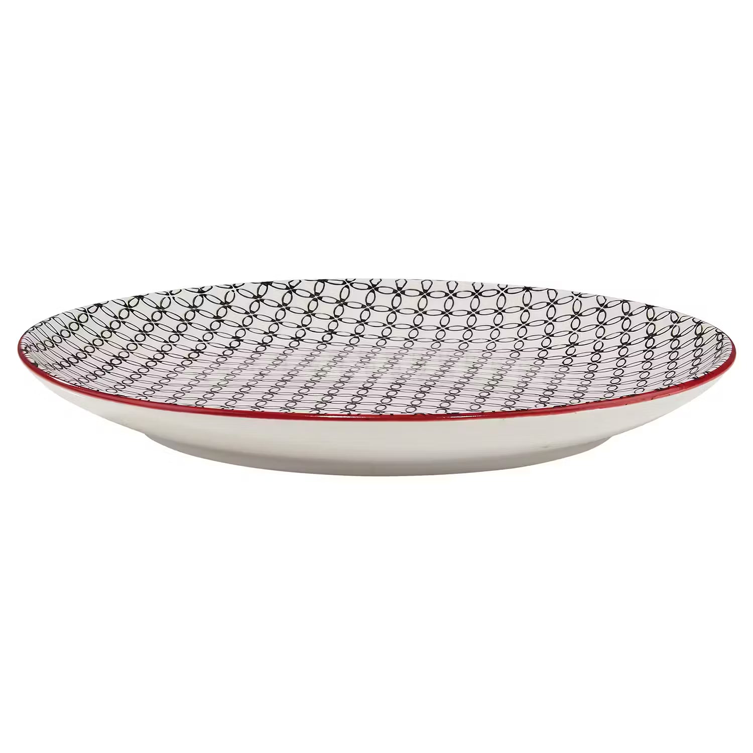 RETRO Essteller 6er-Set - Porzellan - Schwarz