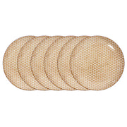 RETRO Essteller 6er-Set - Porzellan - Gelb
