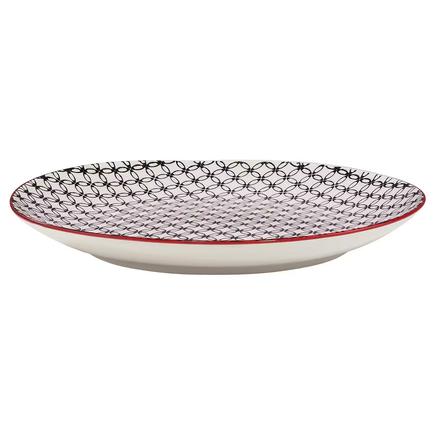 RETRO Frühstücksteller 6er-Set - Porzellan - Schwarz