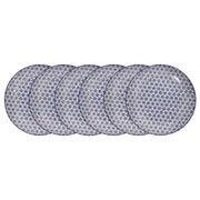 RETRO Frühstücksteller 6er-Set - Porzellan - Blau