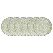 RETRO Frühstücksteller 6er-Set - Porzellan - Grün