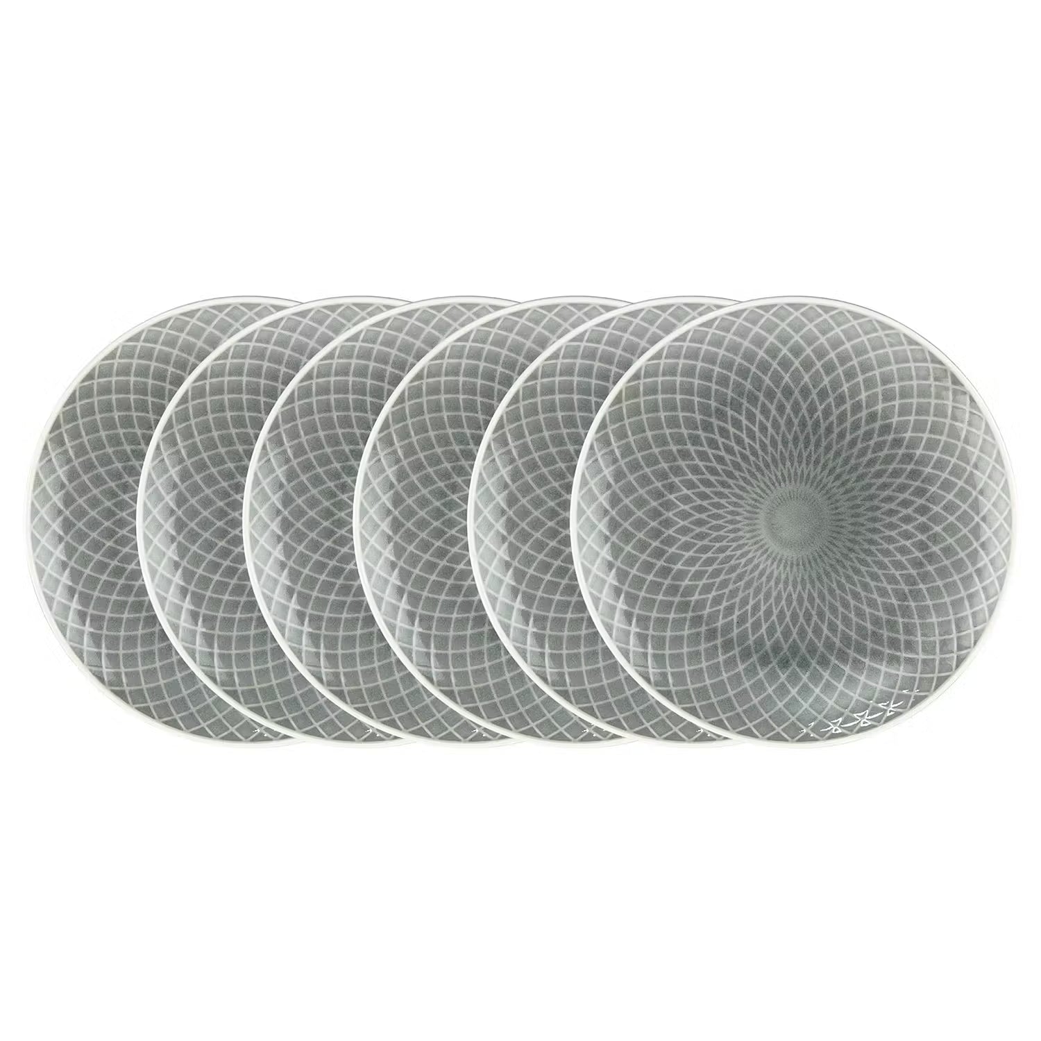 HANAMI Dinnerteller 6er-Set - Keramik - Grau