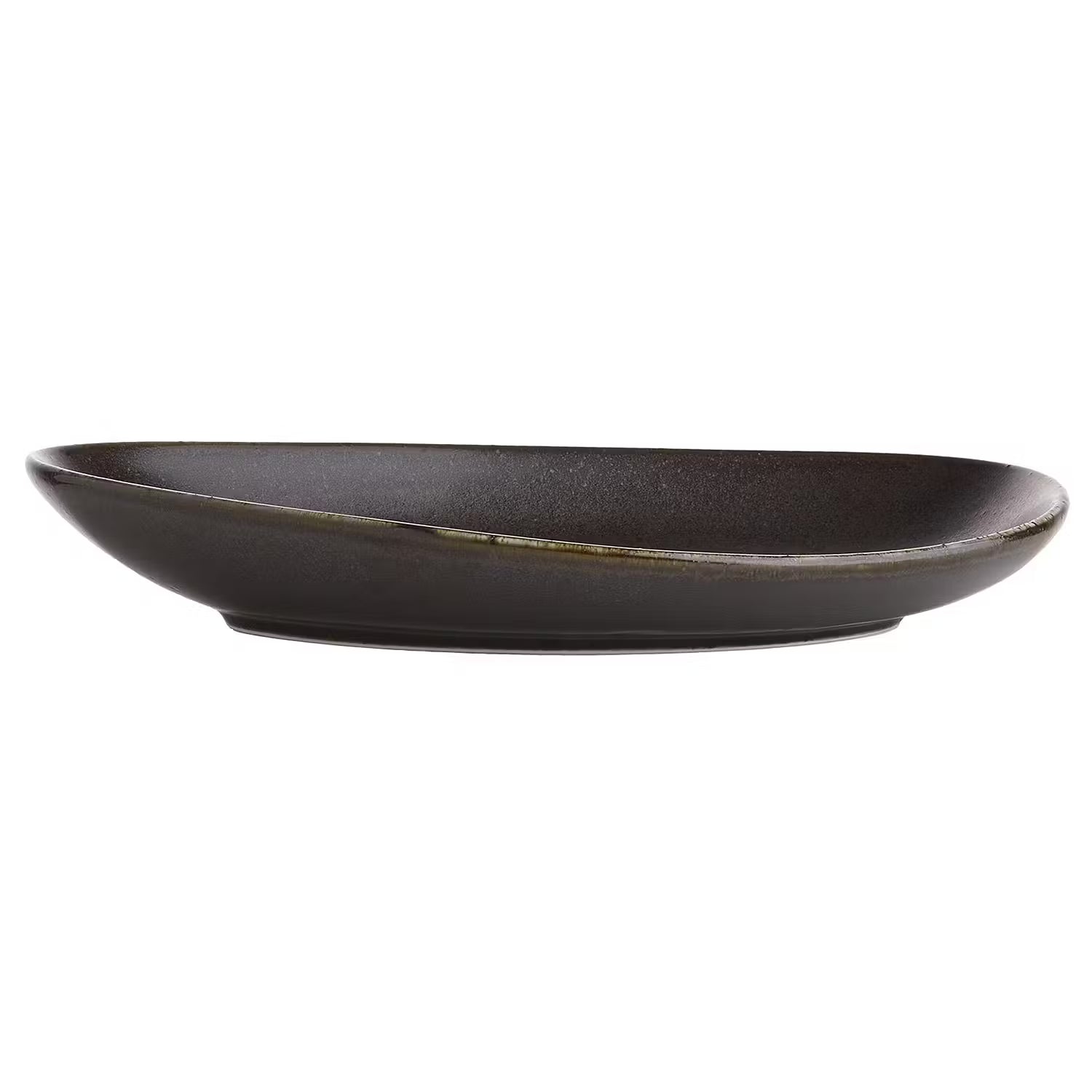JAPANDI Frühstücksteller 4er-Set - Porzellan - Schwarz - Schwarz