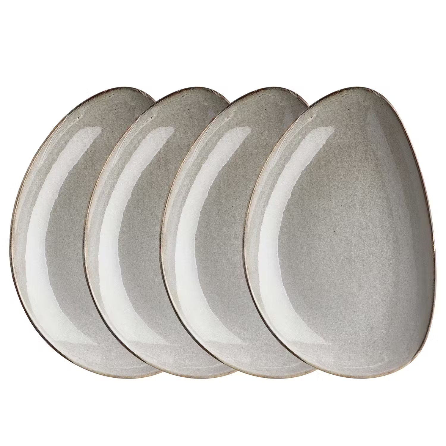 JAPANDI Dinnerteller 4er-Set - Porzellan - Beige - Beige