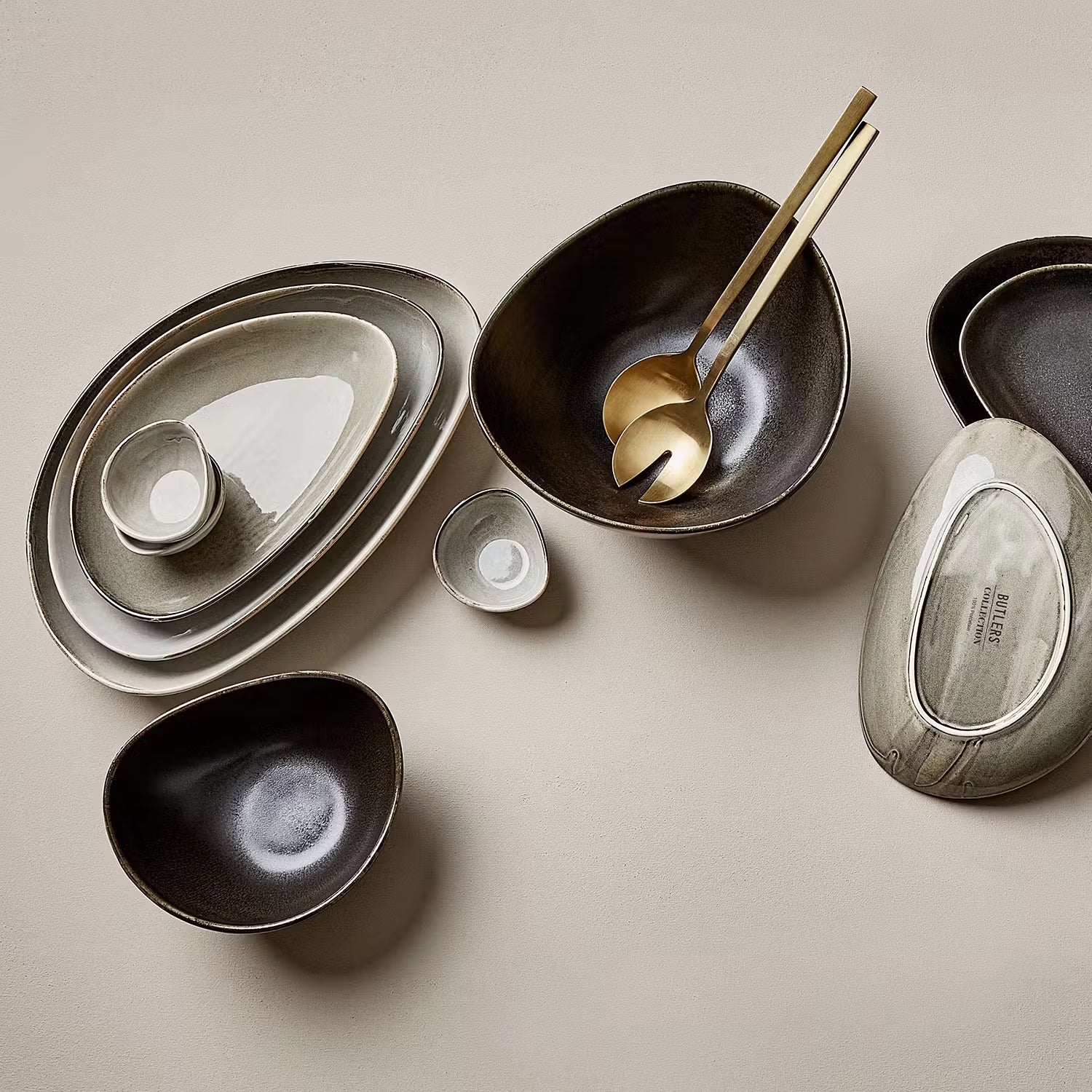 JAPANDI Dinnerteller 4er-Set - Porzellan - Beige - Beige