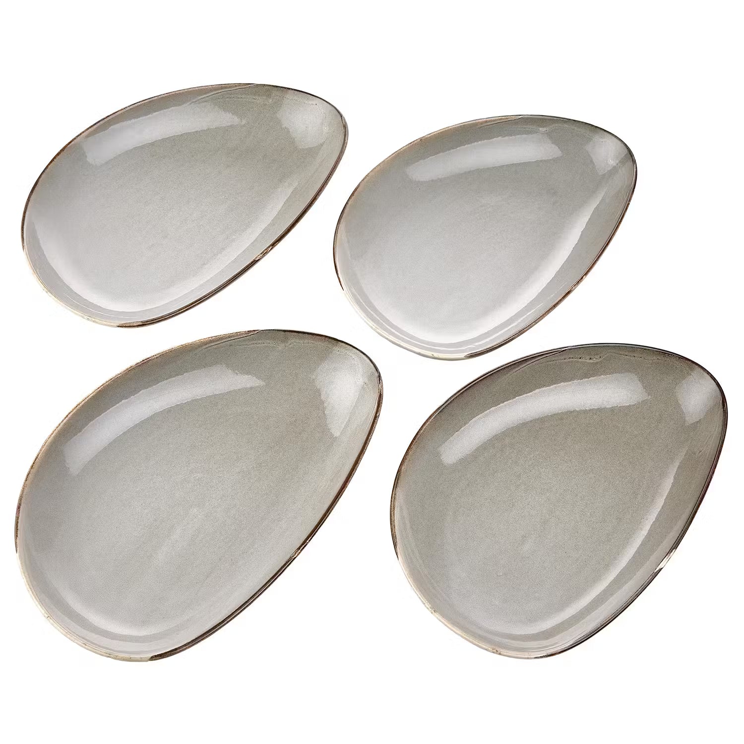 JAPANDI Dinnerteller 4er-Set - Porzellan - Beige - Beige
