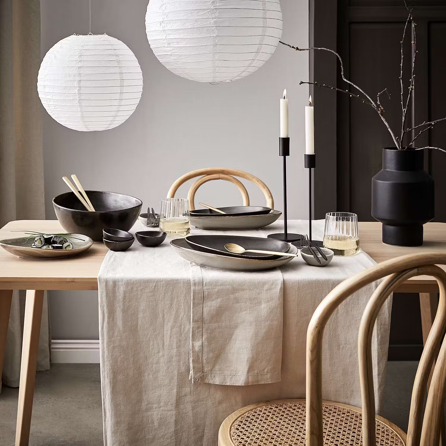 JAPANDI Frühstücksteller 4er-Set - Porzellan - Beige - Beige