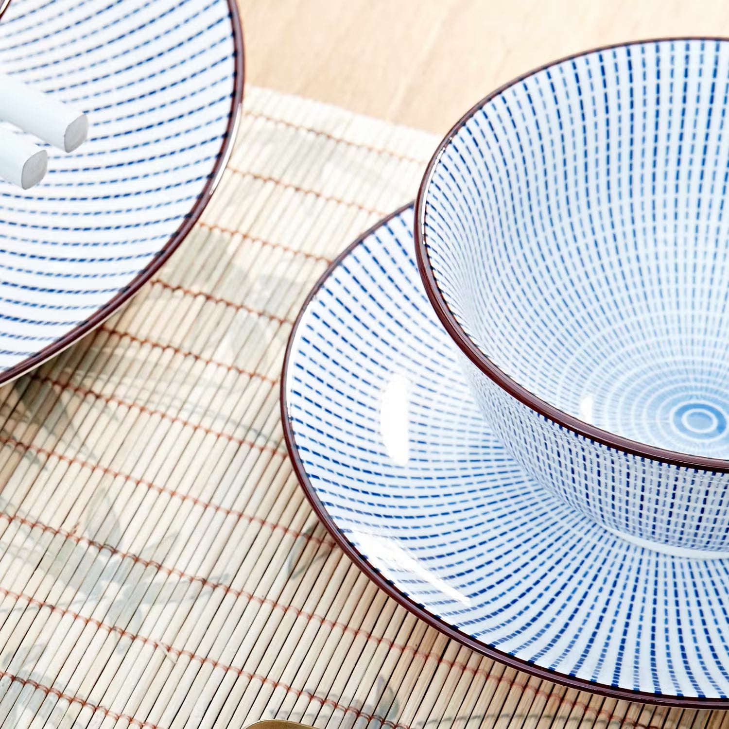 DIM SUM Teller 4er-Set - Keramik - Blau / Weiß - Weiß / Blau