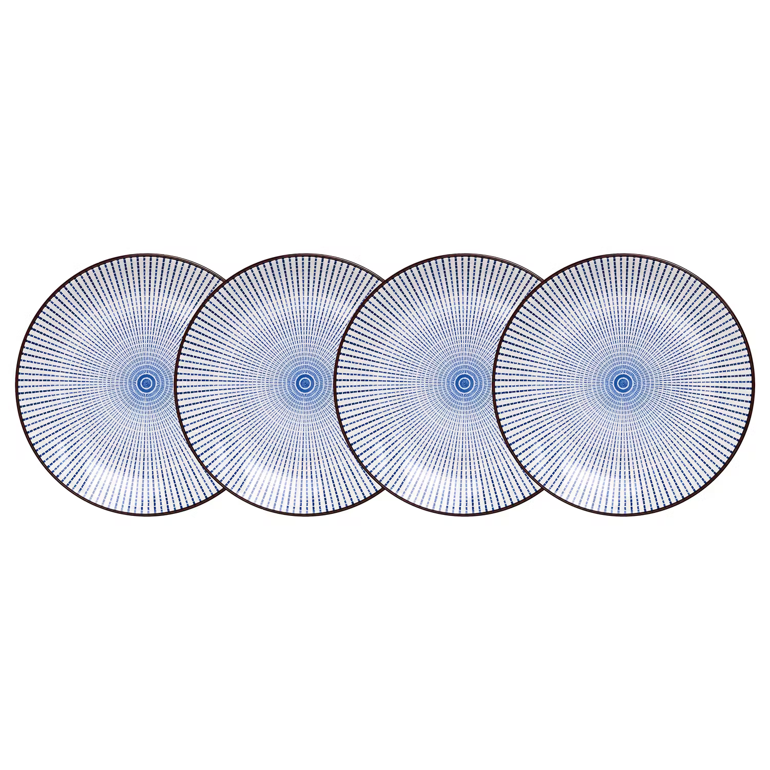 DIM SUM Teller 4er-Set - Keramik - Blau / Weiß - Weiß / Blau