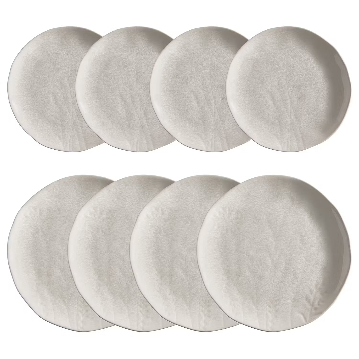FLEUR Teller 8er-Set - Keramik - Beige
