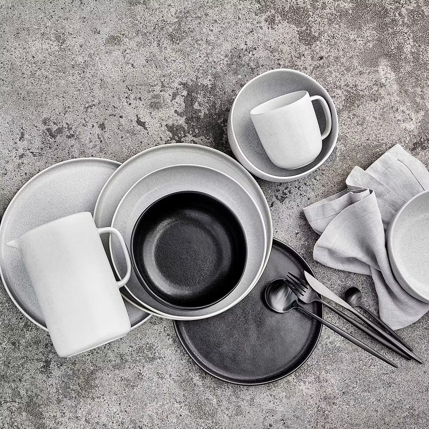 CASA NOVA Tasse mit Henkel - Steinzeug - Grau