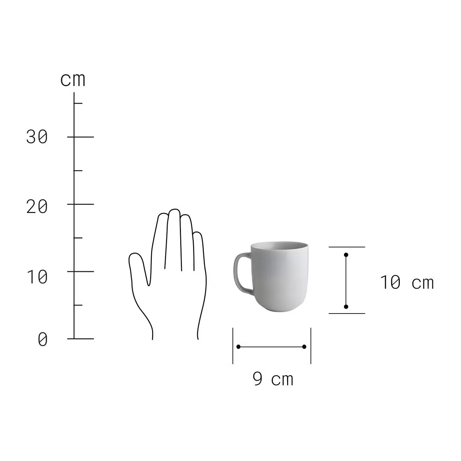 CASA NOVA Tasse mit Henkel - Steinzeug - Grau