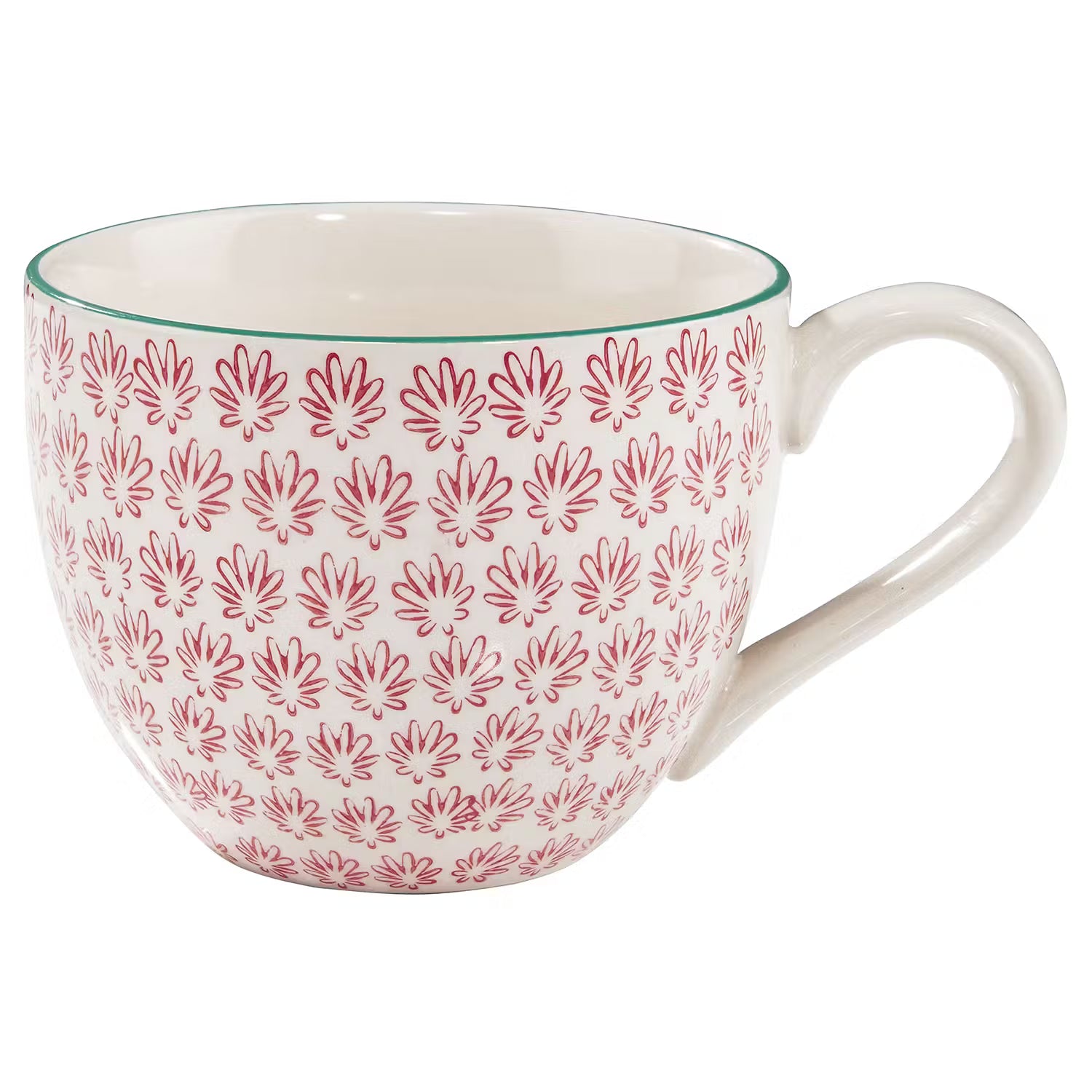 RETRO Tasse 6er-Set - Porzellan - Weiß / Rot