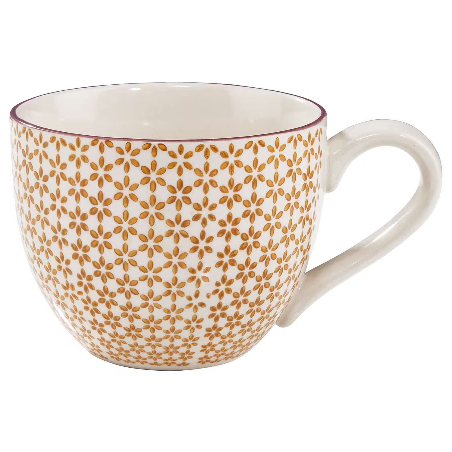 RETRO Tasse 6er-Set - Porzellan - Weiß / Orange