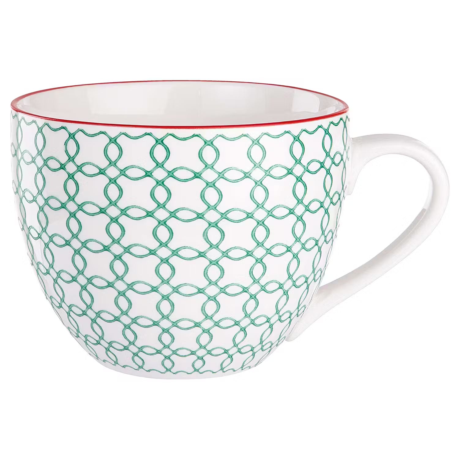RETRO Tasse 6er-Set - Porzellan - Weiß / Petrol