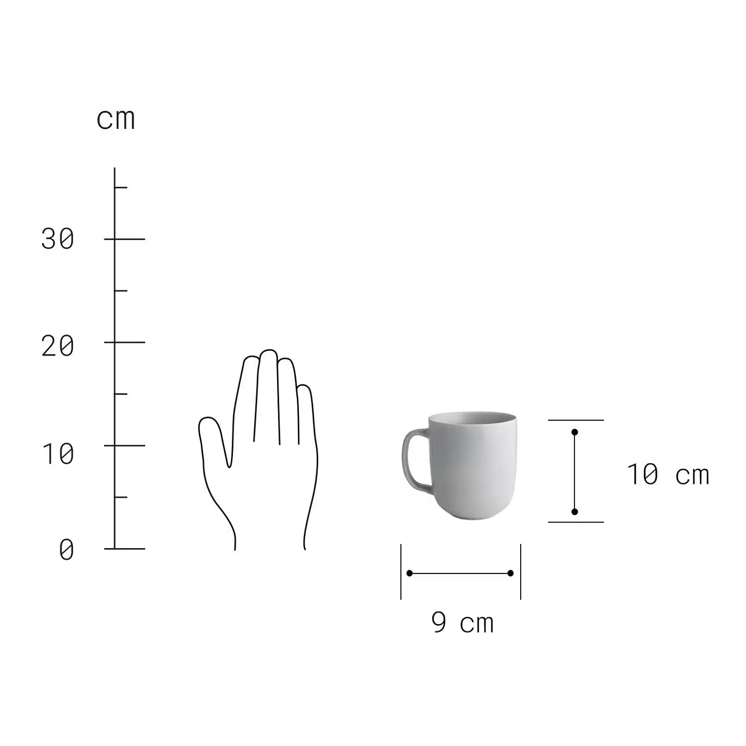 CASA NOVA Tasse 4er-Set - Steinzeug - Grau