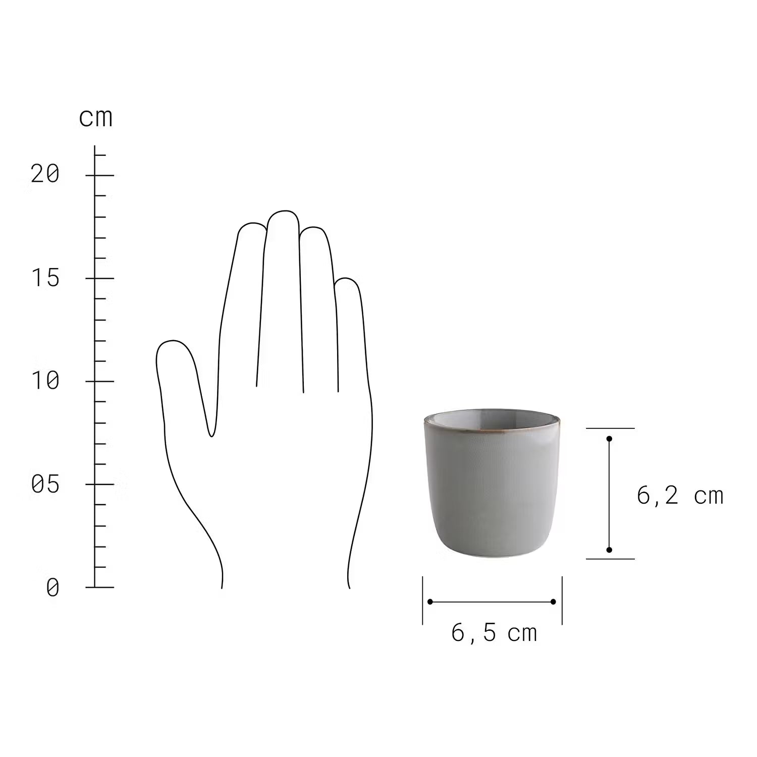 NATIVE Espressotasse 4-Set - Keramik - Grau