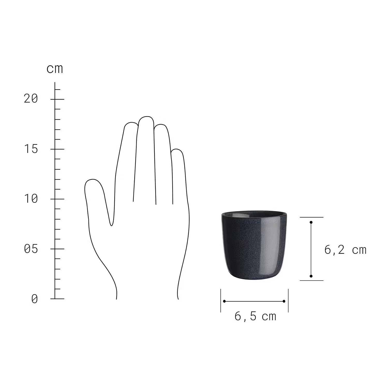 NATIVE Espressotasse 4-Set - Keramik - Dunkelblau