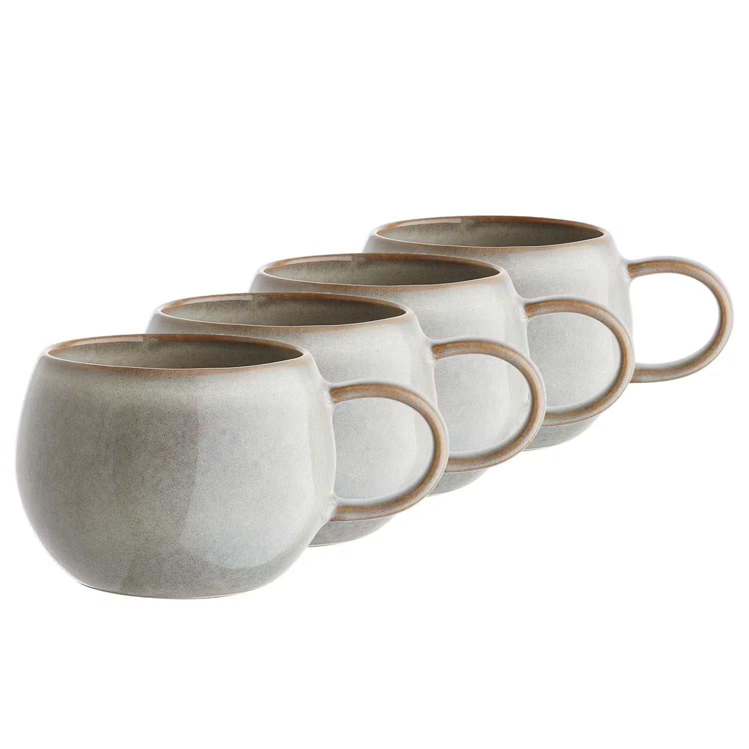 COTTAGE Tasse 4er-Set - Steinzeug - Grau