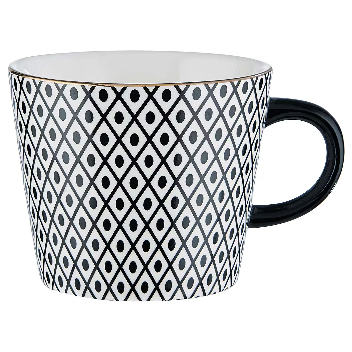 ORNAMENTS Tasse 4er-Set - Porzellan - Schwarz