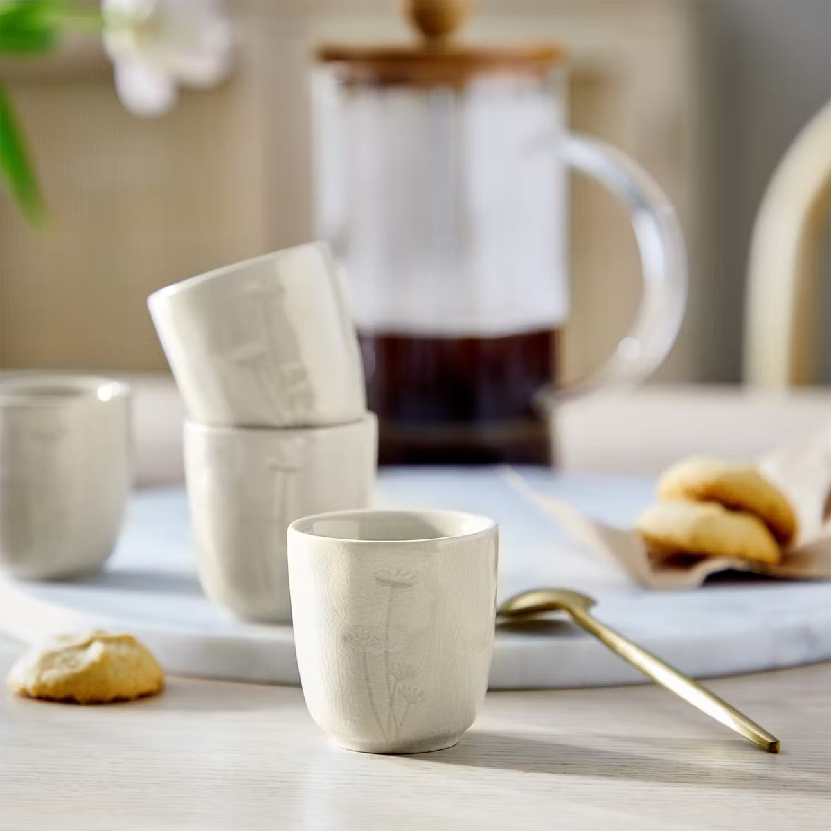 FLEUR Espressotasse 4er-Set – Blütenzauber für Espresso – BUTLERS