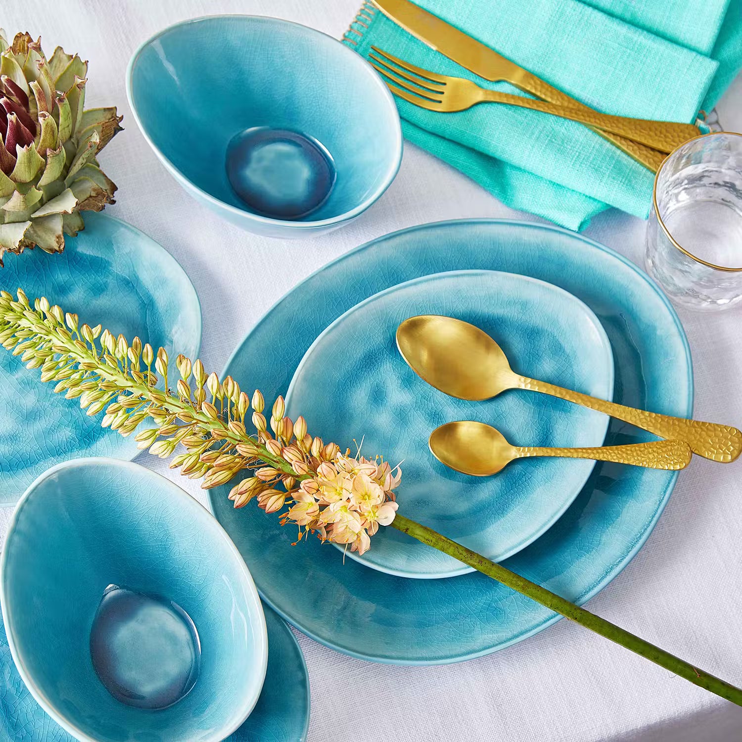 DE LA ROYA Schale 4er-Set - Steinzeug - Blau - Blau