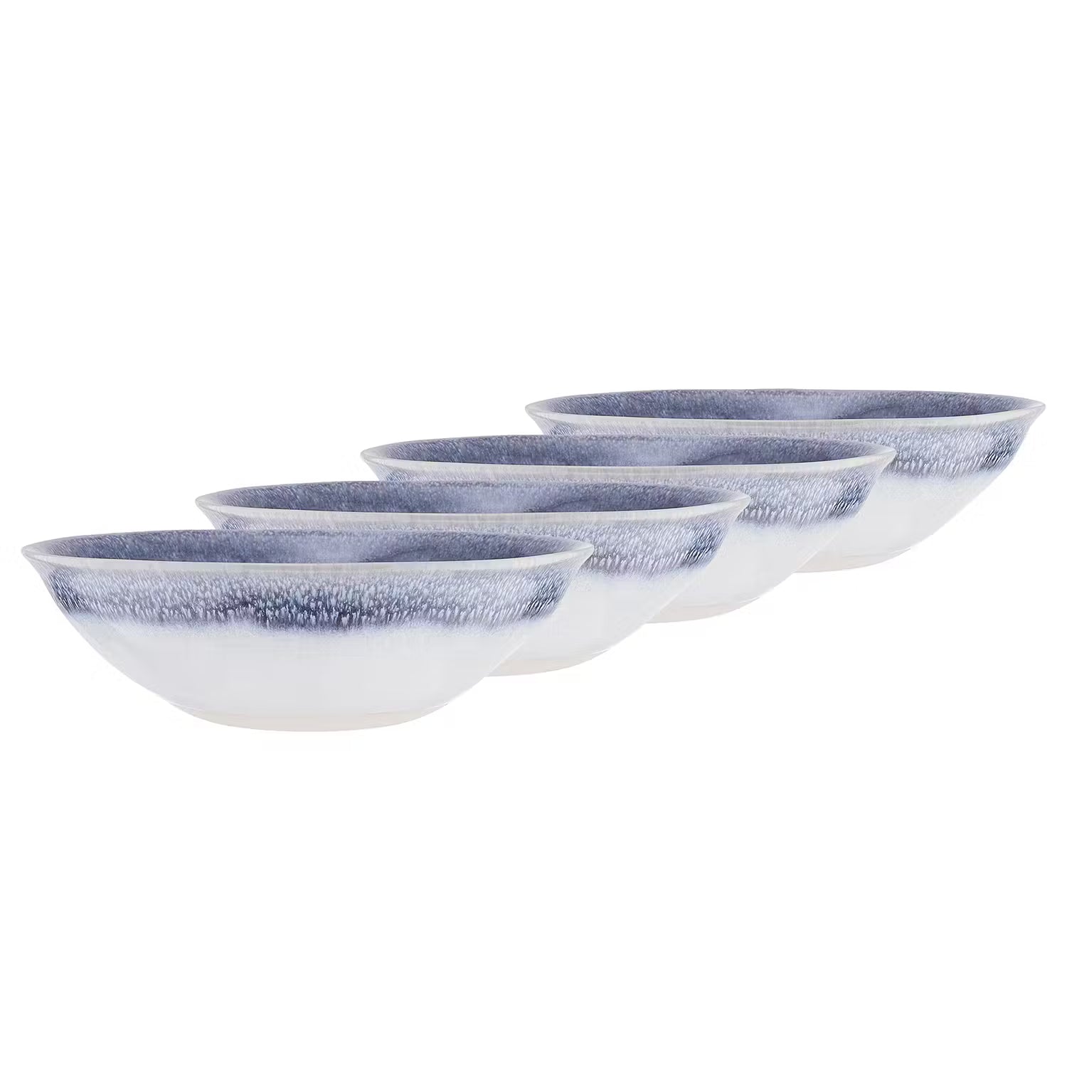 ATLANTIS Schale 4er-Set - Steinzeug - Weiß / Blau - Weiß / Blau