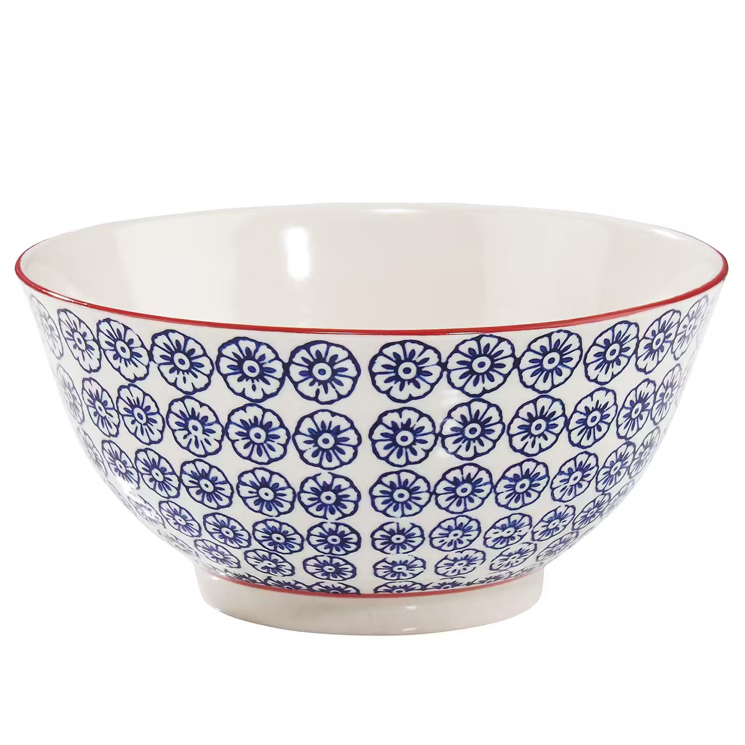 RETRO Schale 6er-Set - Porzellan - Weiß / Blau