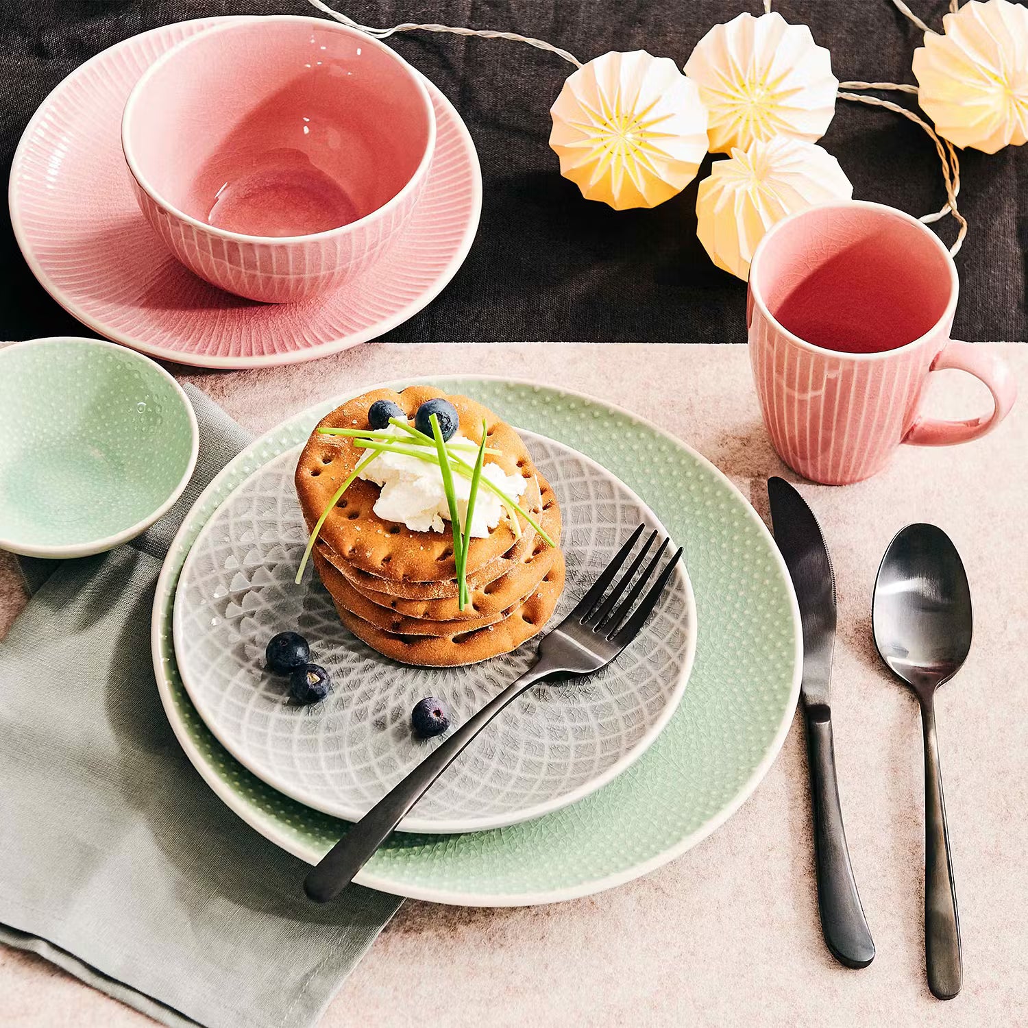 HANAMI Schale 6er-Set - Steinzeug - Rosa - Durchmesser: 13 cm