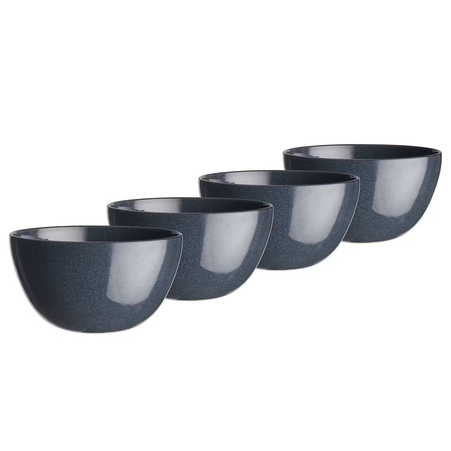 NATIVE Schale 4er-Set - Steinzeug - Dunkelblau