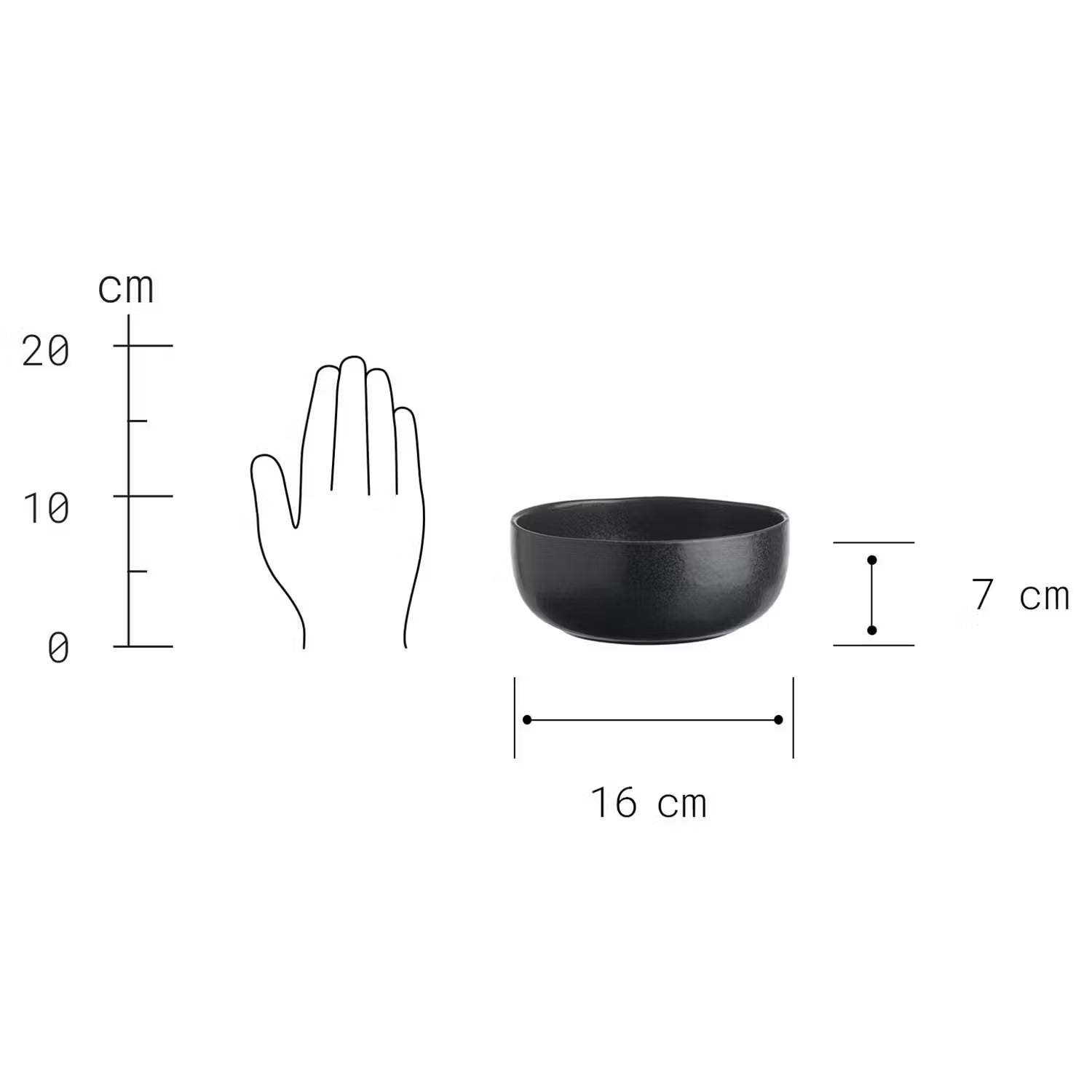 CASA NOVA Schale 4er-Set - Steinzeug - Schwarz