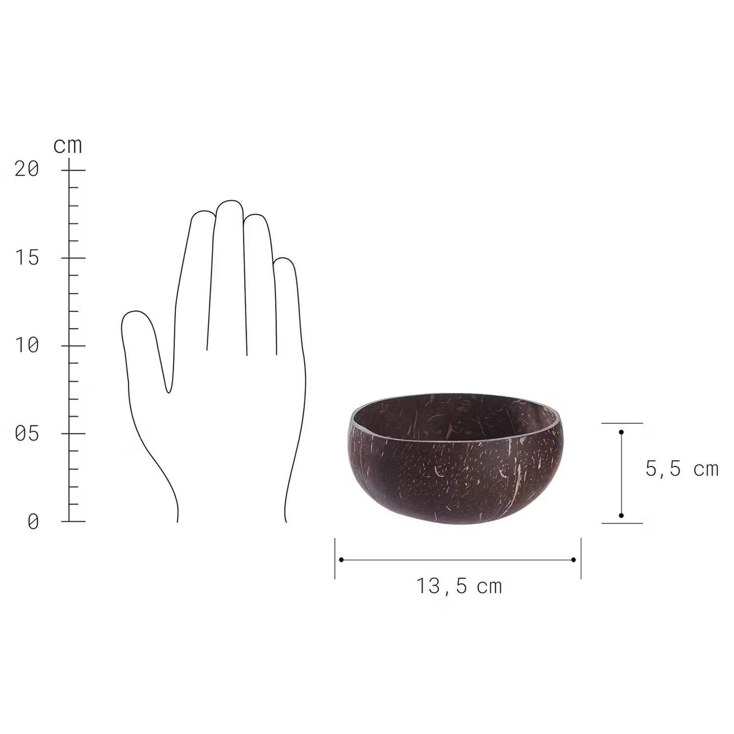 COCONUT Kokosnussschale 4er-Set - Schima (Teestrauchgewächs) - Braun