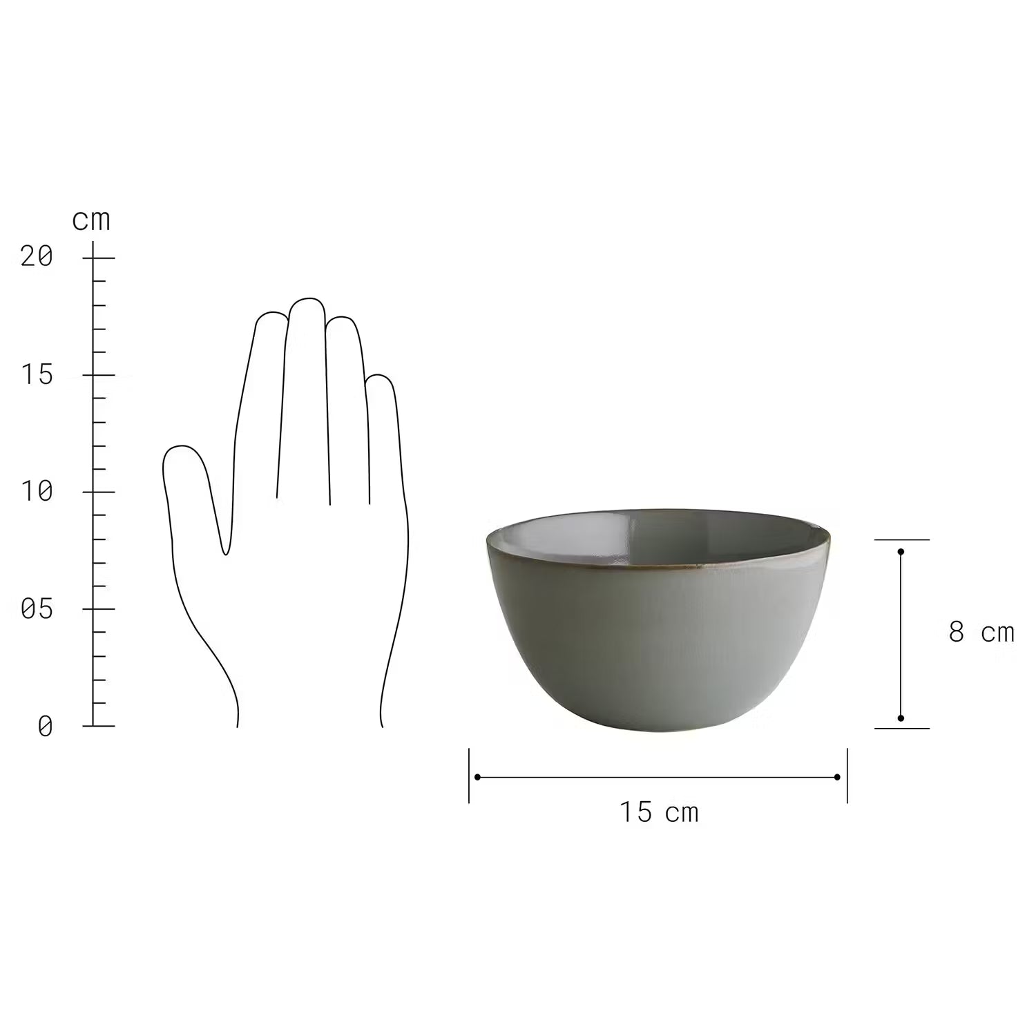 NATIVE Schale 4er-Set - Steinzeug  - Grau