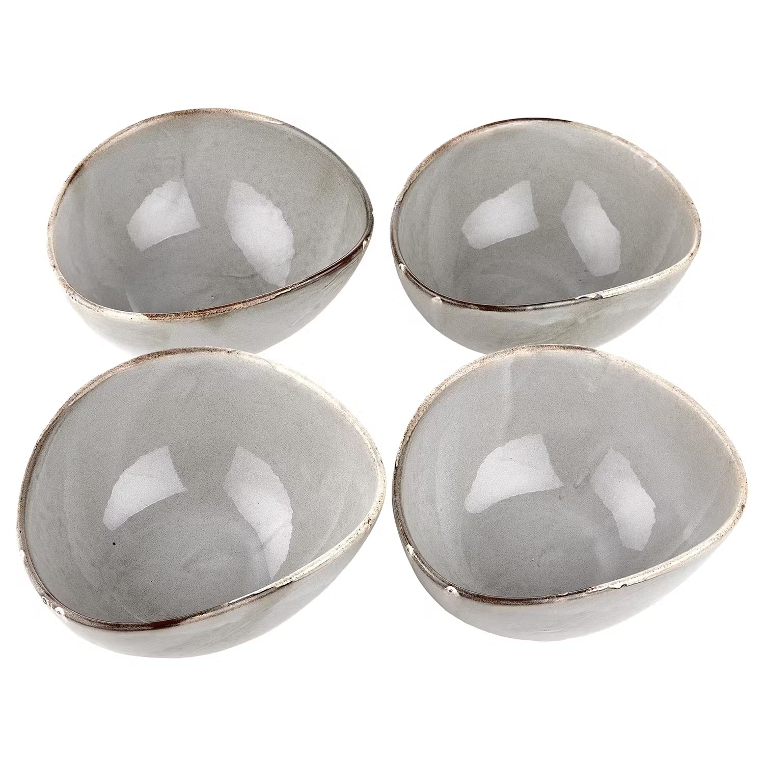 JAPANDI Schale 4er-Set - Porzellan / reaktive Glasur - Beige - Beige