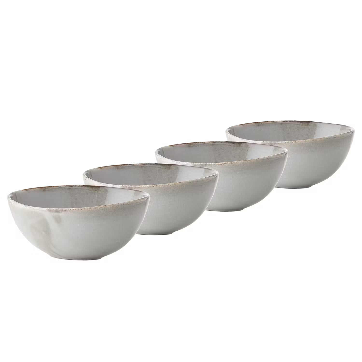 JAPANDI Schale 4er-Set - Porzellan / reaktive Glasur - Beige - Beige