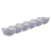 ORNAMENTS Schale 6er-Set - Porzellan - Weiß / Blau