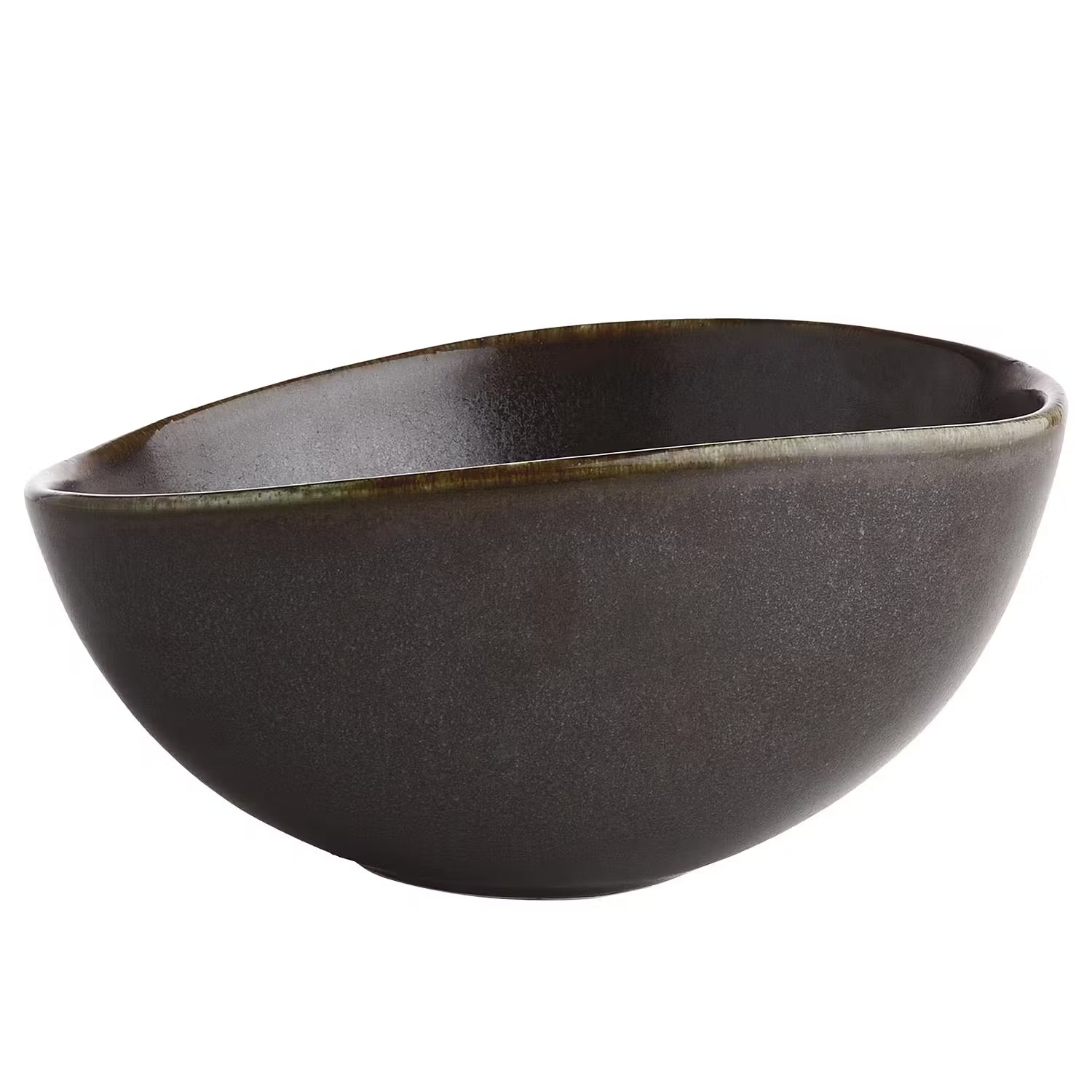 JAPANDI Schale 4er-Set - Porzellan / reaktive Glasur - Schwarz - Schwarz