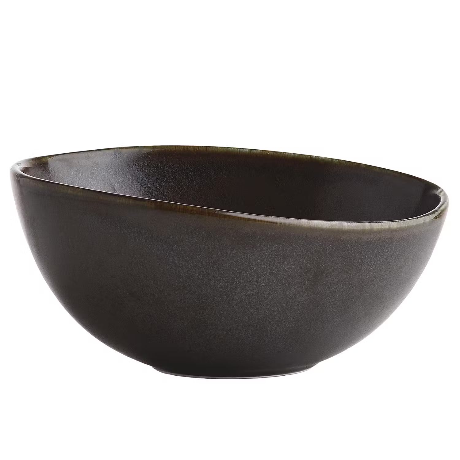 JAPANDI Schale 4er-Set - Porzellan / reaktive Glasur - Schwarz - Schwarz
