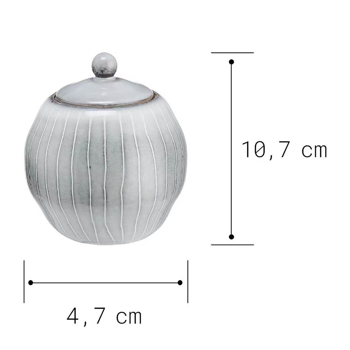 Zuckerdose HENLEY - Steinzeug - Grau